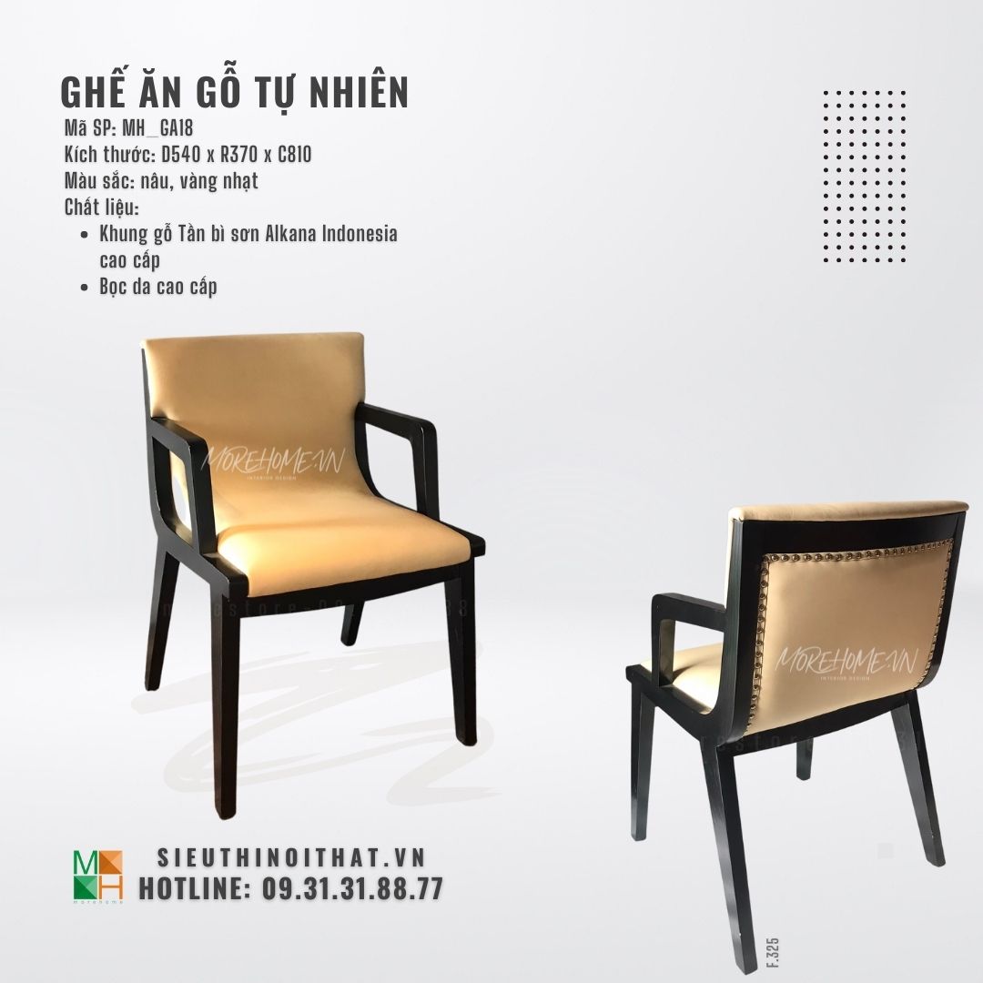  Ghế ăn gỗ tự nhiên MH - GA18